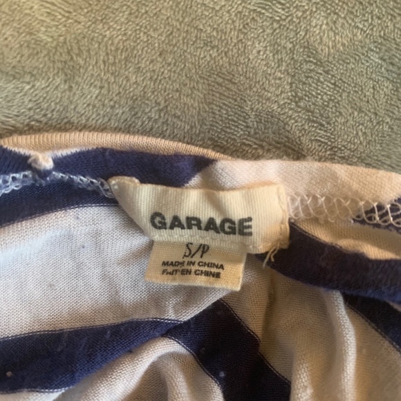 Garage White and Navy Striped Tank - Picture 2 of 2